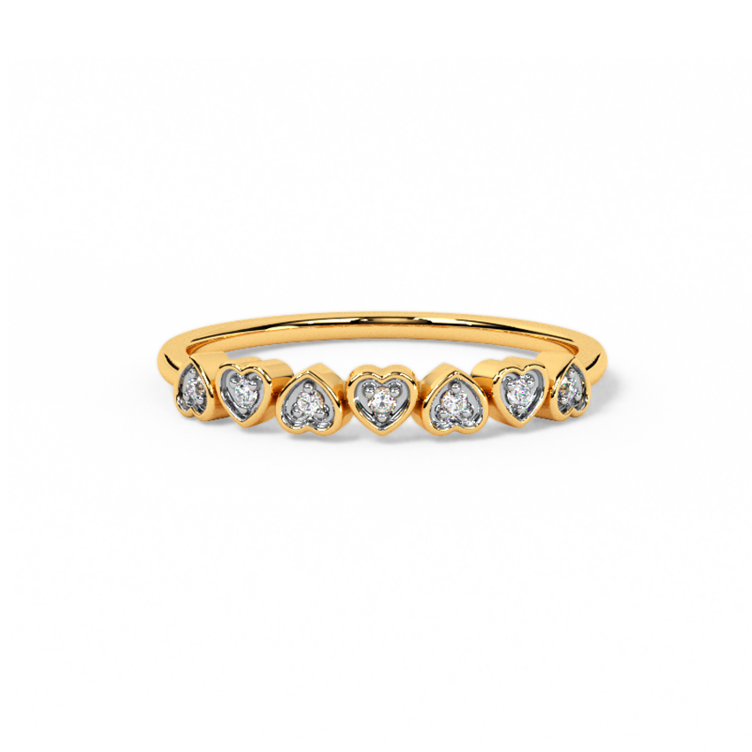 Line of Hearts Diamond Band