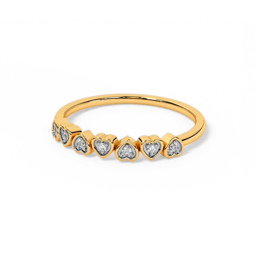 Line of Hearts Diamond Band