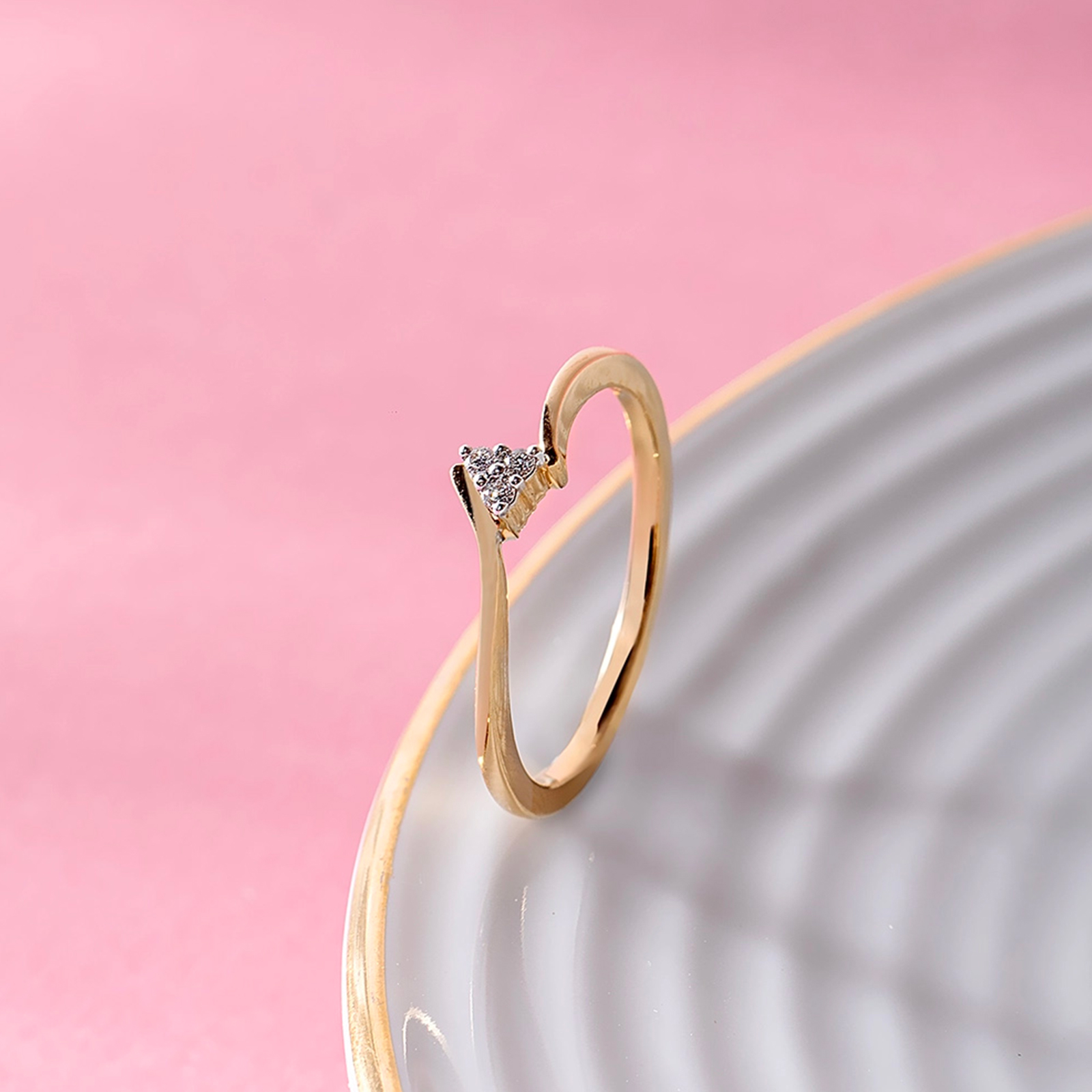 Triad Crossover Diamond Ring