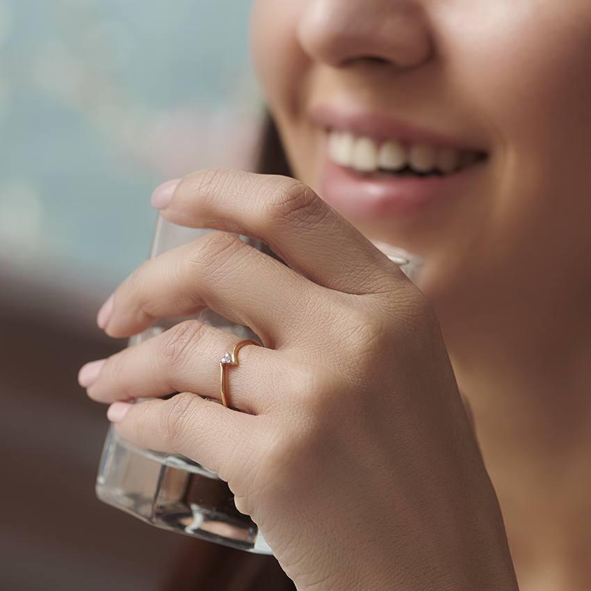 Triad Crossover Diamond Ring