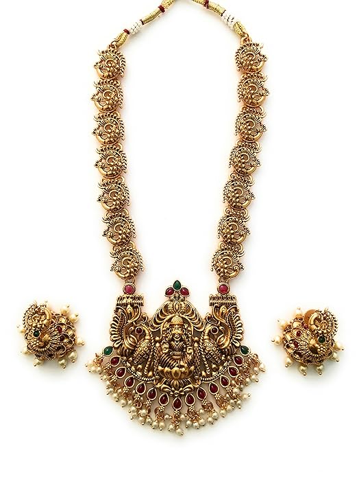 Sasitrends Classic Matte Gold Plated Necklace Set