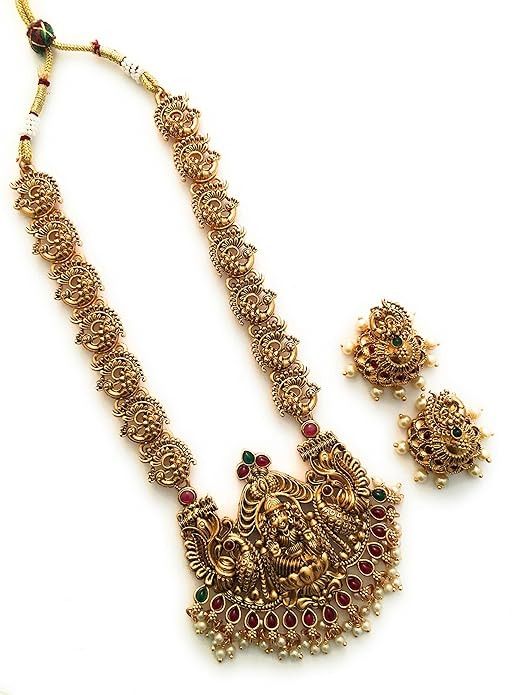 Sasitrends Classic Matte Gold Plated Necklace Set