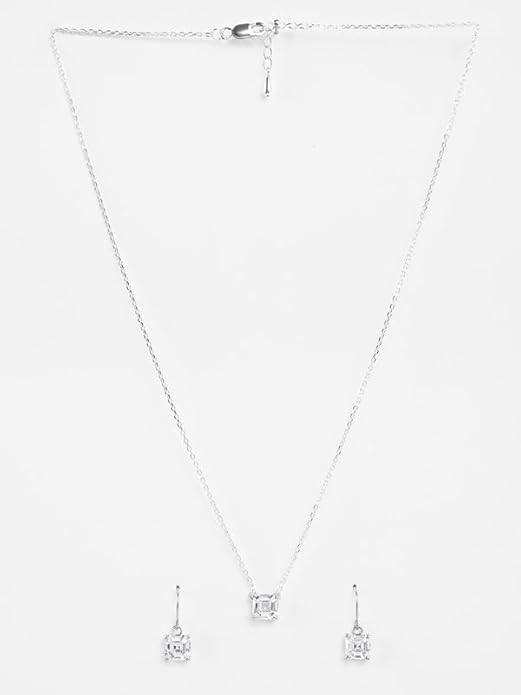 Clara 925 Sterling Silver Asscher Solitaire Pendant