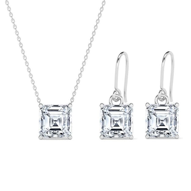 Clara 925 Sterling Silver Asscher Solitaire Pendant