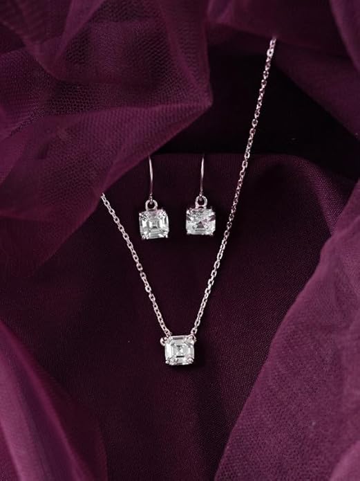 Clara 925 Sterling Silver Asscher Solitaire Pendant
